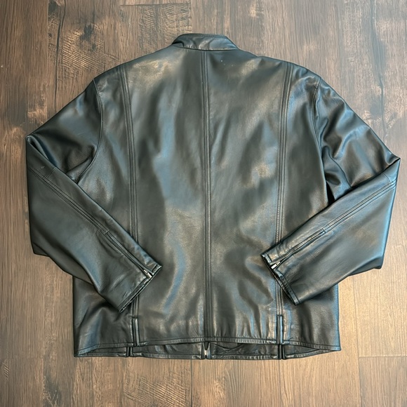 BRANDINI LEATHER MENS RACER JACKET - Picture 8 of 13